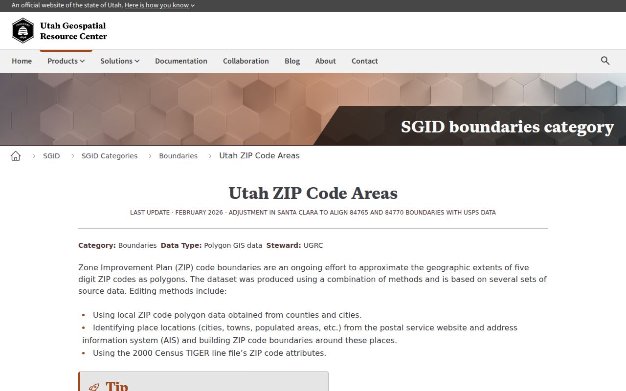 Utah ZIP code directory map guidance showing approximate postal ZIP boundaries